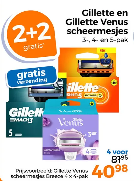 Aanbieding: Gillette en Gillette Venus scheermesjes