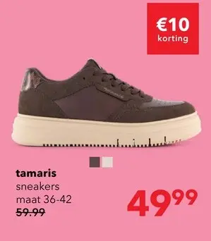 Aanbieding: Tamaris dames sneakers donkerbruin