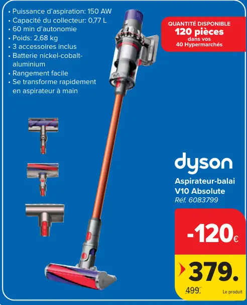 Offre: Aspirateur-balai V10 Absolute