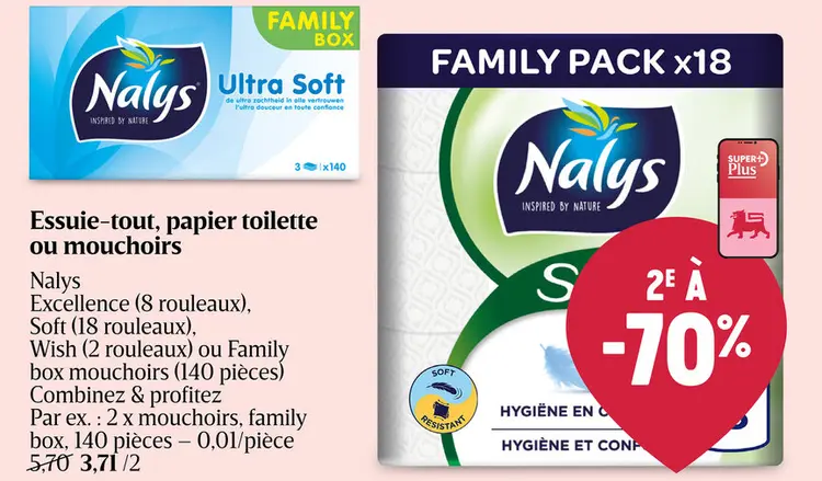 Offre: Essuie-tout, papier toilette ou mouchoirs