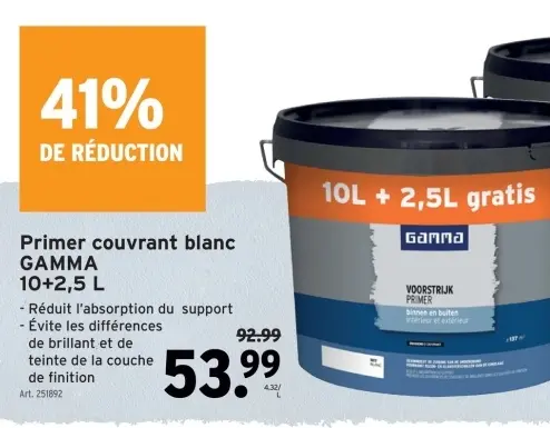 Offre: Primer couvrant blanc