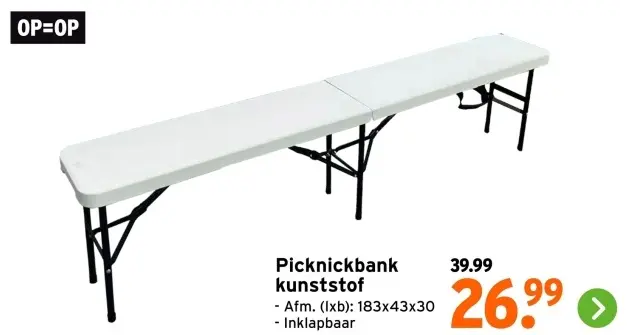 Aanbieding: Picknickbank kunststof