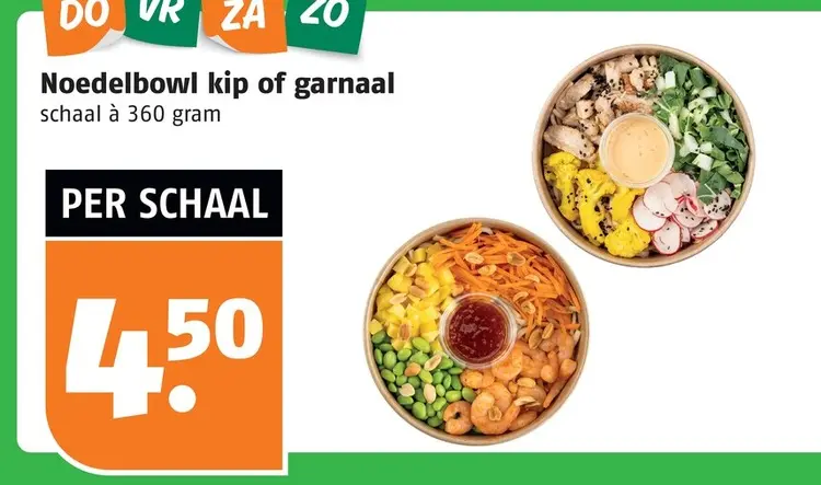 Aanbieding: Noedelbowl kip of garnaal