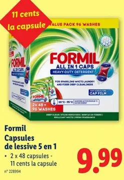 Offre: Formil Capsules de lessive 5 en 1
