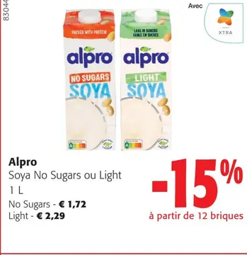 Offre: Alpro Soya No Sugars ou Light