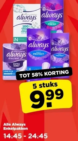 Aanbieding: Always Enkelpakken