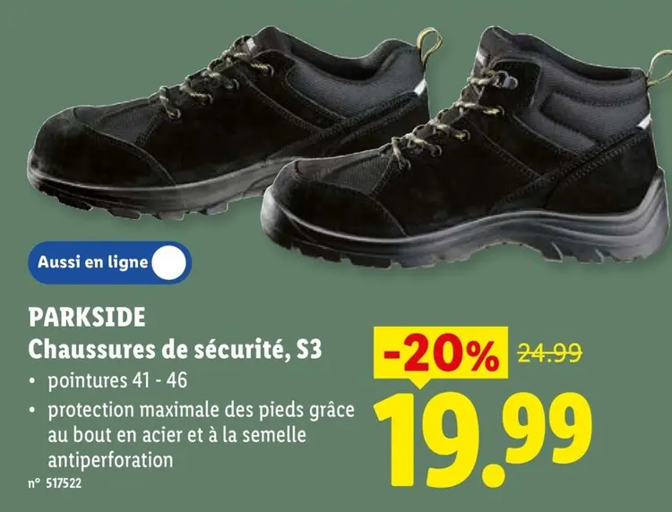 Offre: Chaussures de sécurité, S3