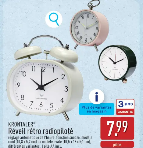 Offre: Réveil rétro radiopiloté