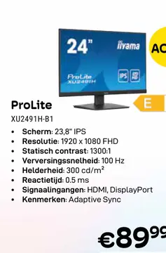 Aanbieding: ProLite XU2491H-B1