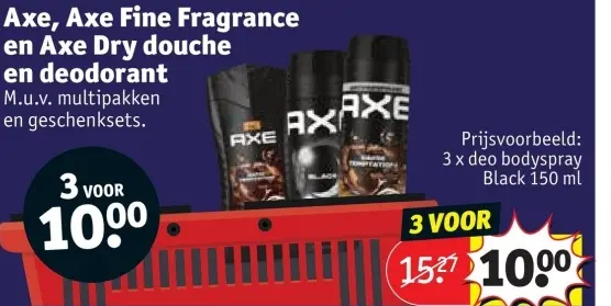 Promotie: Axe, Axe Fine Fragrance en Axe Dry douche  