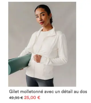 Offre: Gilet molletonné avec un détail au dos