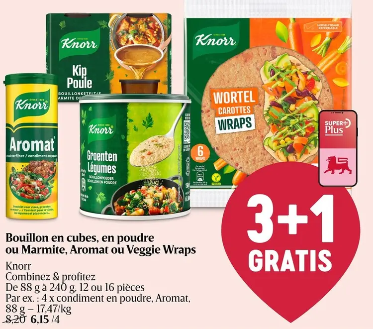 Offre: Bouillon en cubes, en poudre ou Marmite, Aromat ou Veggie Wraps