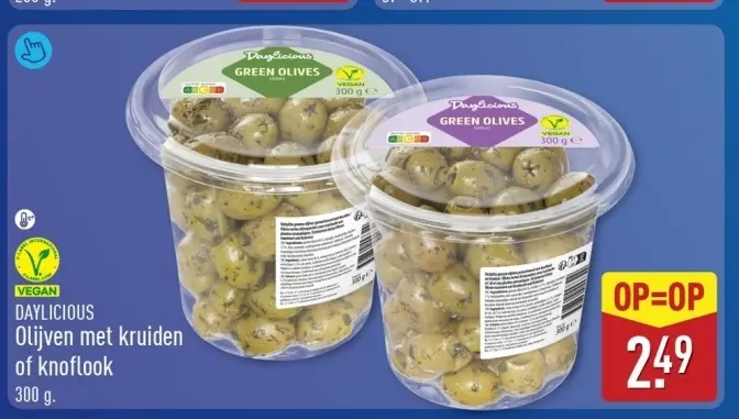Aanbieding: Olijven met kruiden of knoflook