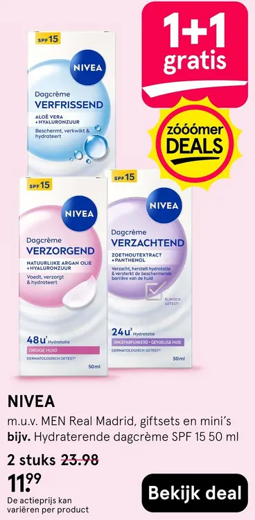 Aanbieding: NIVEA m.u.v. MEN Real Madrid, giftsets en mini's