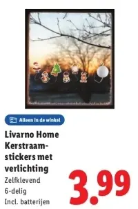 Aanbieding: Kerstraamstickers met verlichting