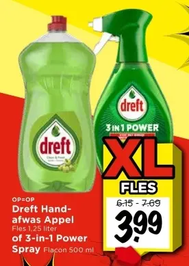 Aanbieding: Dreft Hand-afwas Appel of 3-in-1 Power Spray