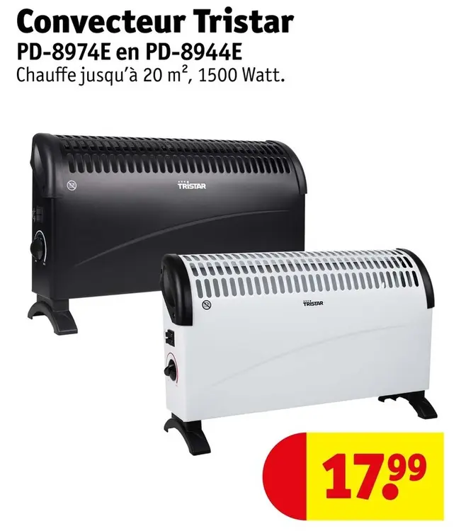 Offre: Convecteur Tristar PD-8974E en PD-8944E