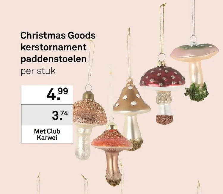 Aanbieding: Christmas Goods kerstornament paddenstoelen