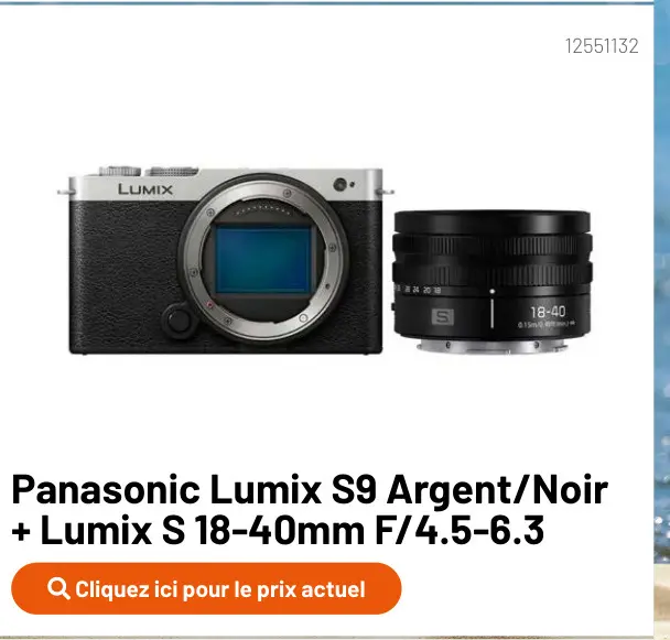 Offre: Panasonic Lumix S9 Argent/Noir + Lumix S 18-4