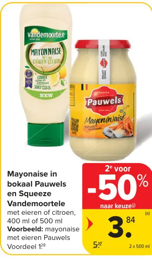 Promotie: Mayonaise in bokaal Pauwels en Squeeze Vandem