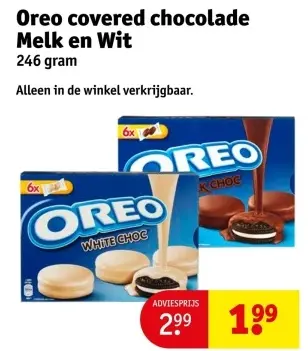 Aanbieding: Oreo covered chocolade Melk en Wit