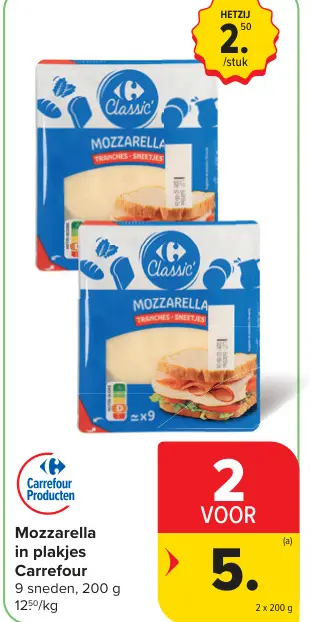 Promotie: Mozzarella in plakjes