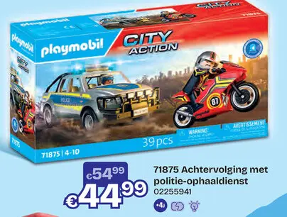 Aanbieding: 71875 Playmobil Achtervolging met politie-ophaaldienst
