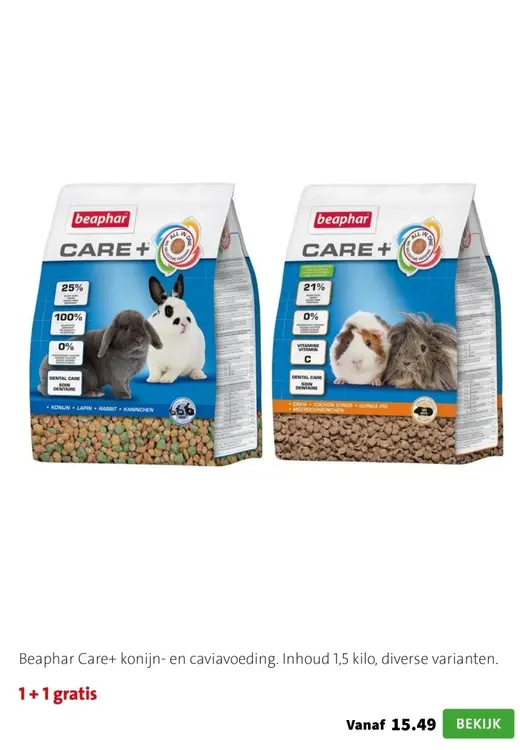 Aanbieding: Beaphar Care+ konijn- en caviavoeding