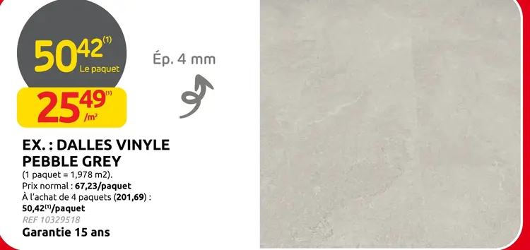 Offre: Dalles vinyle pebble grey