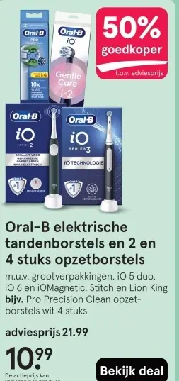 Aanbieding: Oral-B elektrische tandenborstels en opzetborstels
