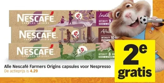 Aanbieding: Nescafé Farmers Origins capsules voor Nespresso