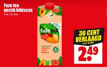 Aanbieding: Fuze tea perzik hibiscus