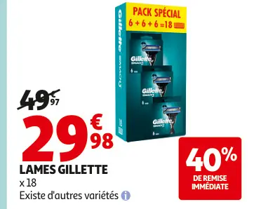 Aanbieding: Lames Gillette