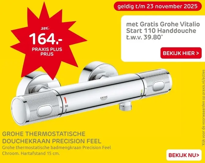 Aanbieding: Thermostatische douchekraan precision feel
