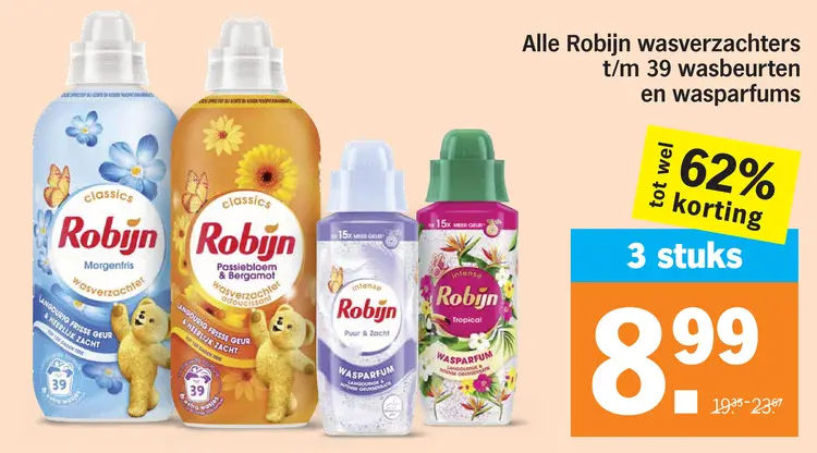 Aanbieding: Robijn wasverzachters en wasparfums