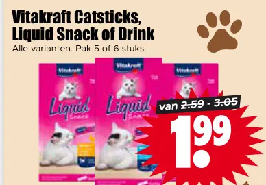 Aanbieding: Catsticks, Liquid Snack of Drink