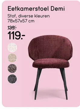 Aanbieding: Eetkamerstoel Demi - wijnrood