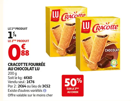 Promotie: Cracotte fourrée au chocolat