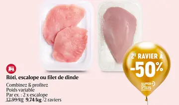 Offre: Rôti, escalope ou filet de dinde