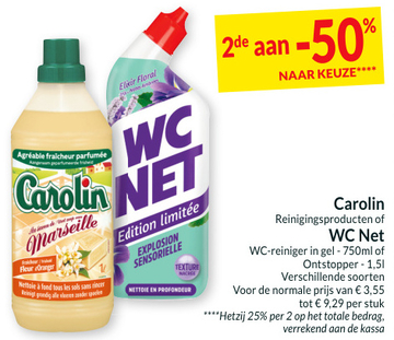 Aanbieding: Carolin Reinigingsproducten of WC Net