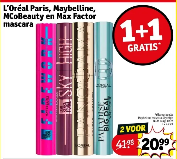 Aanbieding: L'Oréal Paris, Maybelline, MCoBeauty en Max Factor mascara