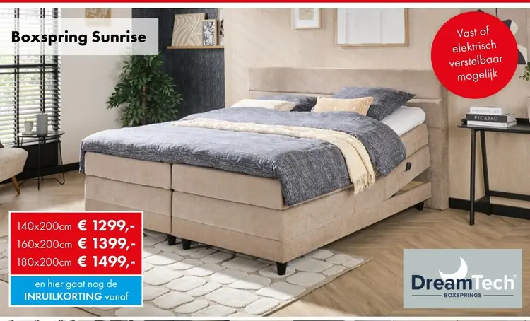 Aanbieding: Sunrise boxspring taupe