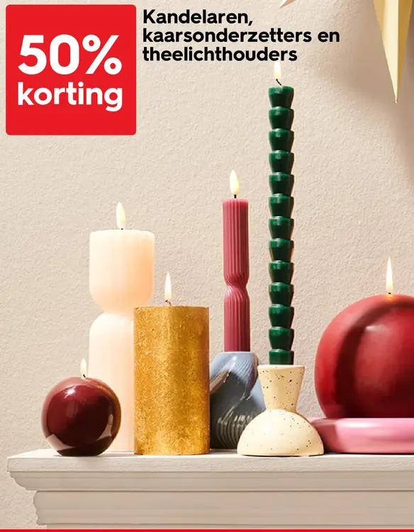 Promotie: Kandelaren, kaarsenonderzetters en theelichth