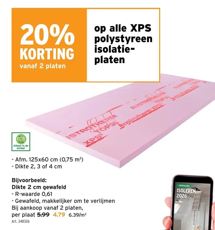 Promotie: XPS polystyreen isolatieplaten