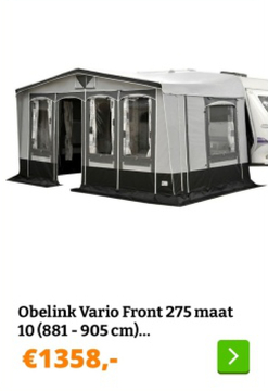 Aanbieding: Obelink Vario Front 275 maat 10 (881 - 905 cm) caravanvoortent