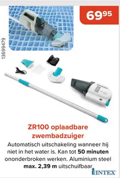 Aanbieding: ZR100 oplaadbare zwembadzuiger