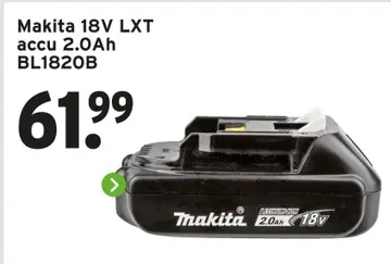 Aanbieding: Makita 18V LXT accu BL1820B