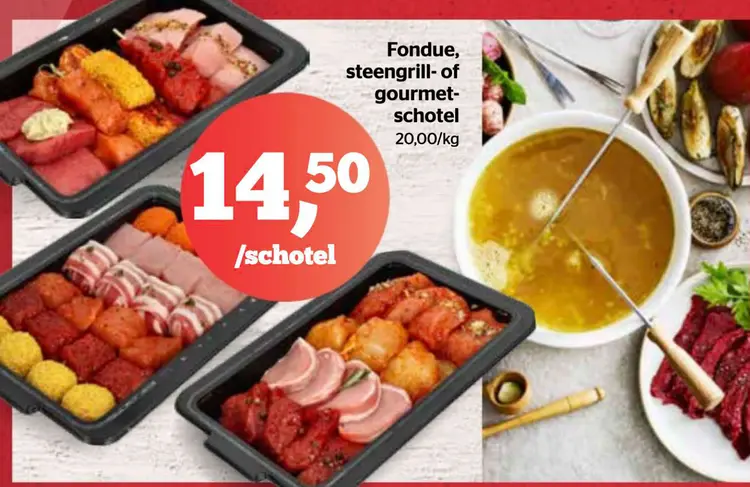 Promotie: Fondue, steengrill- of gourmet-schotel