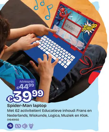 Aanbieding: Spider-Man laptop met 62 activiteiten (NL/FR)