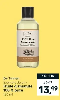 Offre: Huile d'amande 100% pure